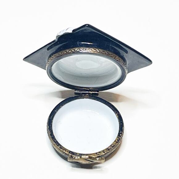 Limoges Box Graduation Cap Hand Painted Porcelain Trinket - Picture 2 of 3